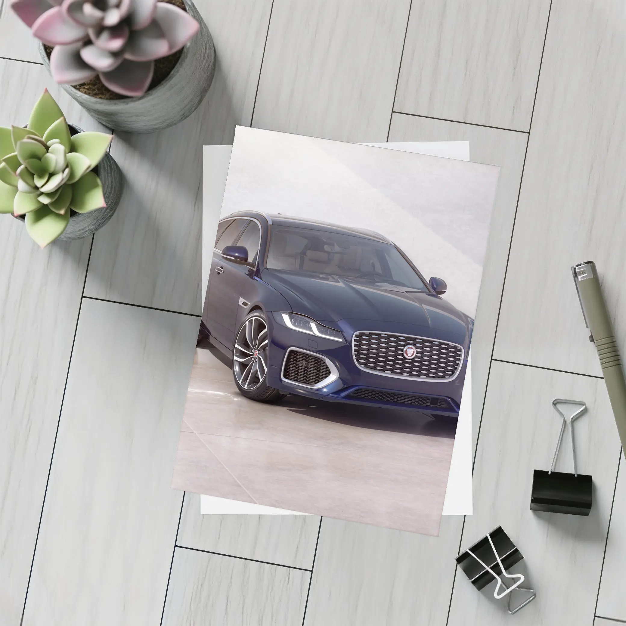 Jaguar XF Sportbrake Blue Studio Setting – Postcards