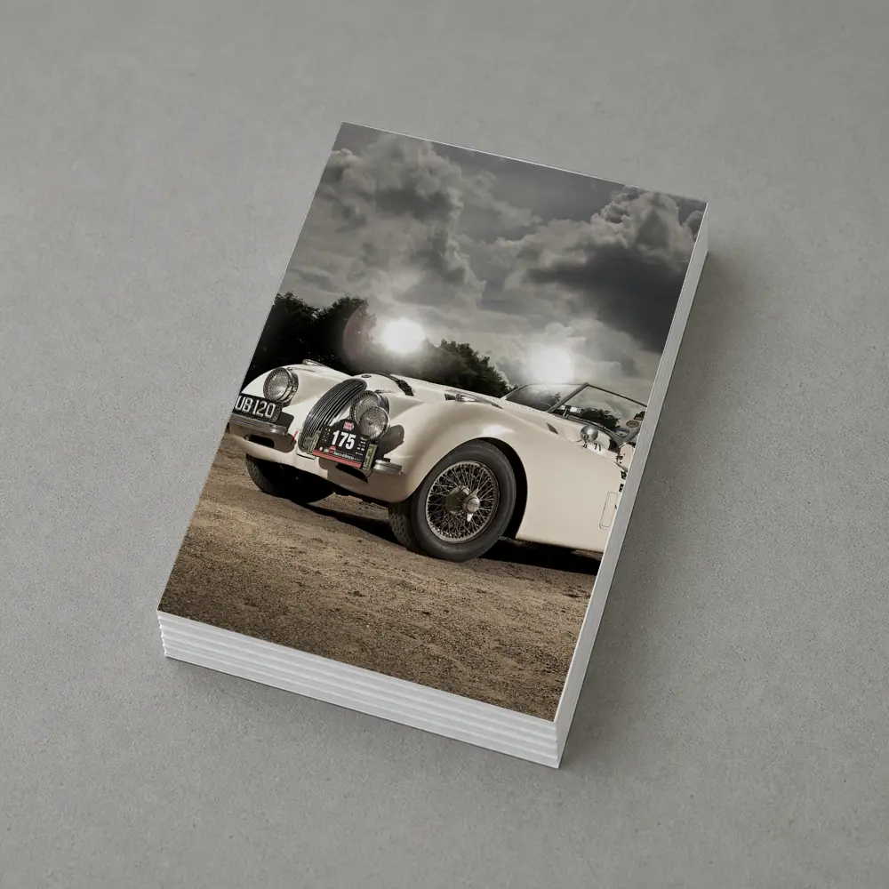 Jaguar XK120 Classic Roadster Dramatic Sky – Postcards