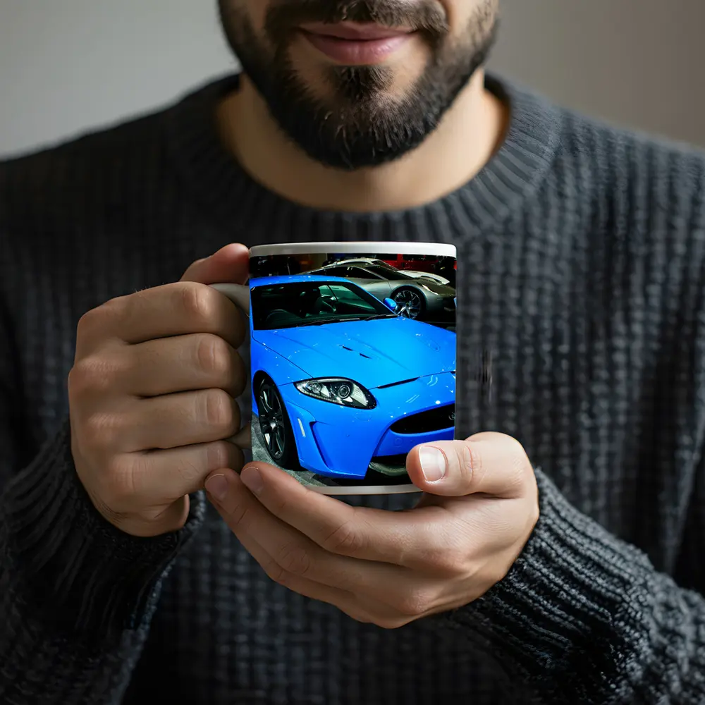 Jaguar XKR-S Blue Sports Car Auto Show – Mugs