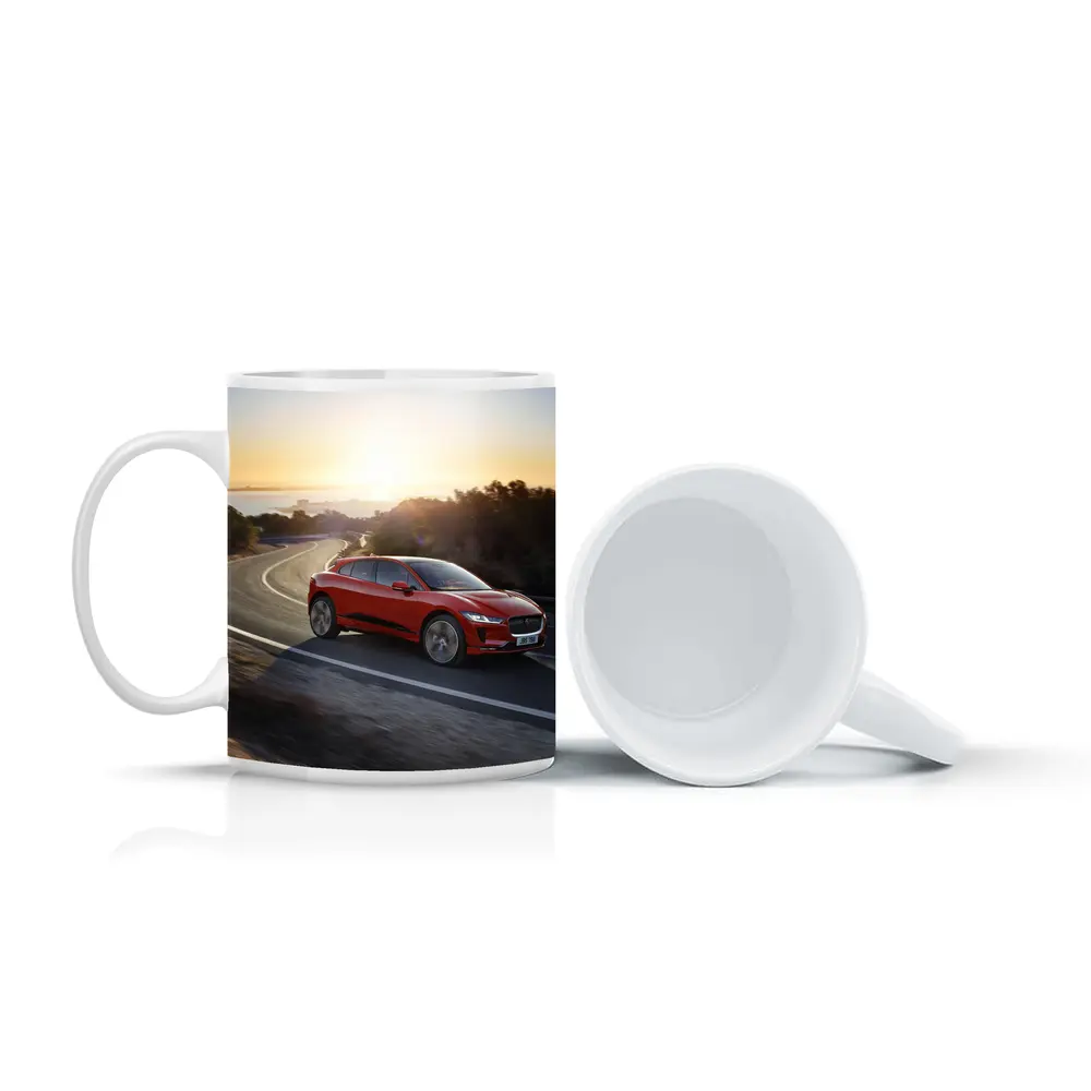 Jaguar I-Pace Red SUV Sunset Road – Mugs