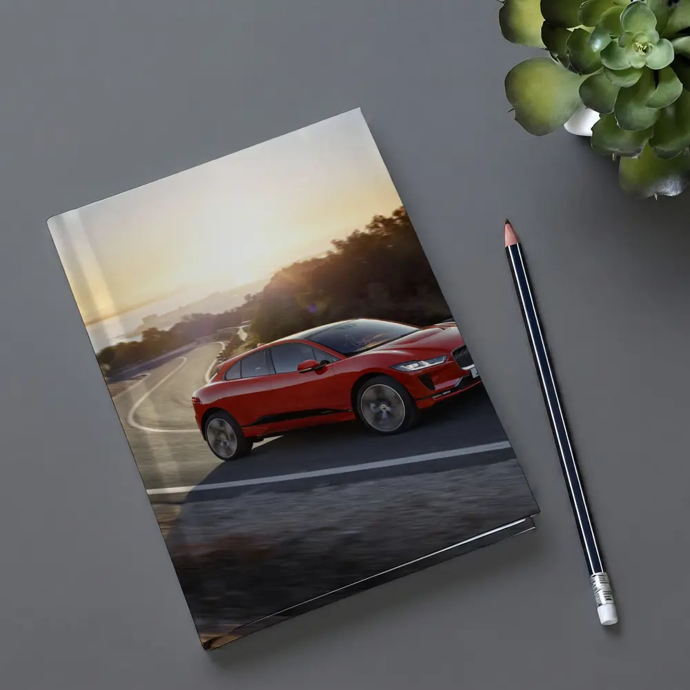 Jaguar I-Pace Red SUV Sunset Road – Notebooks