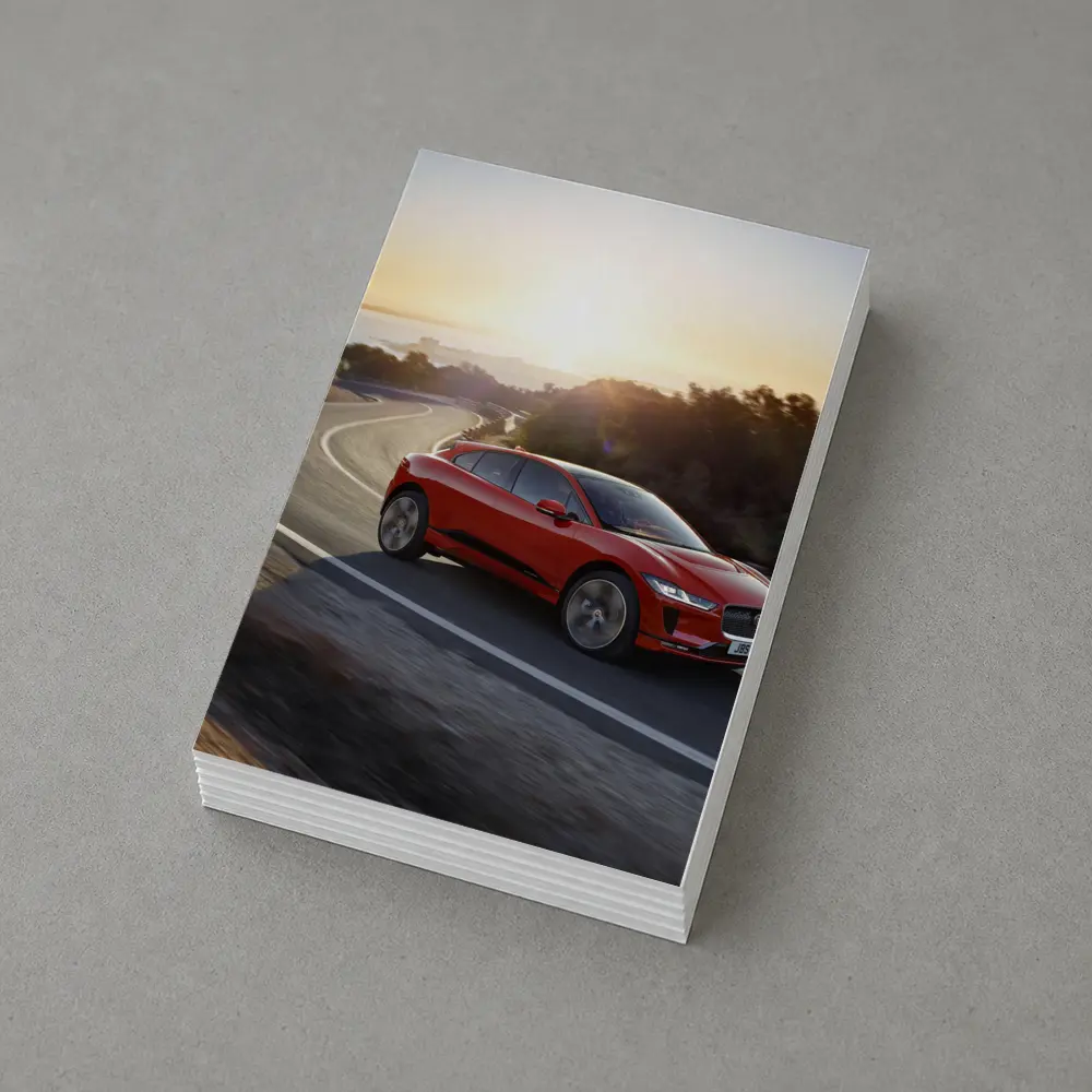 Jaguar I-Pace Red SUV Sunset Road – Postcards