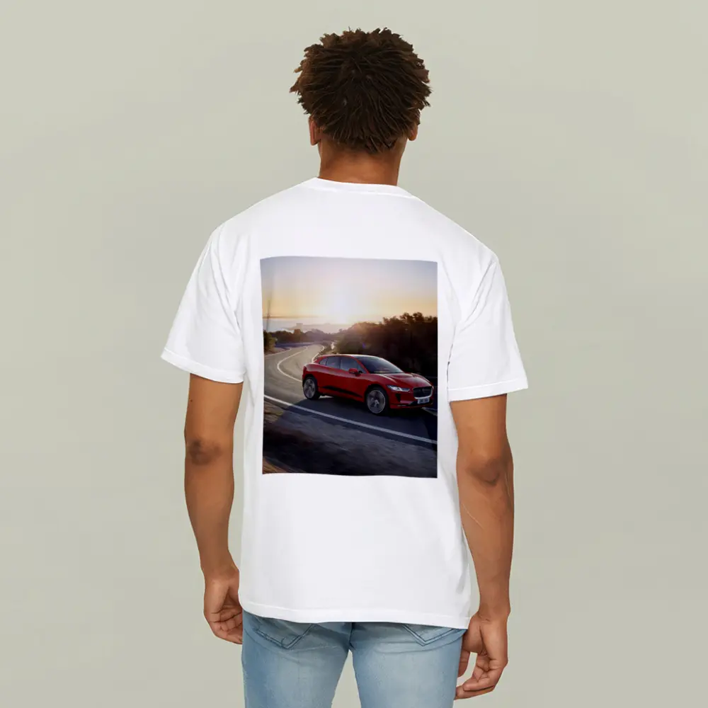 Jaguar I-Pace Red SUV Sunset Road – T-Shirts