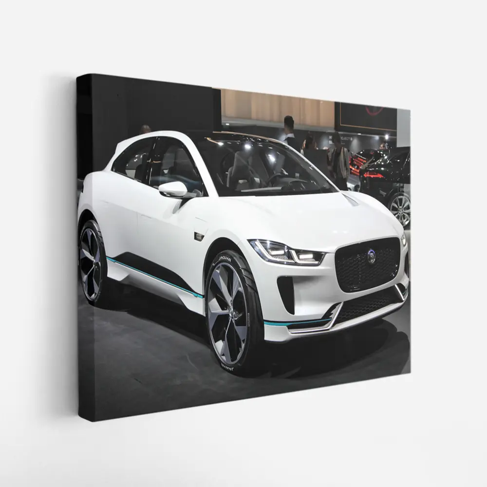 Jaguar I-Pace White Electric SUV Auto Show – Wall Art