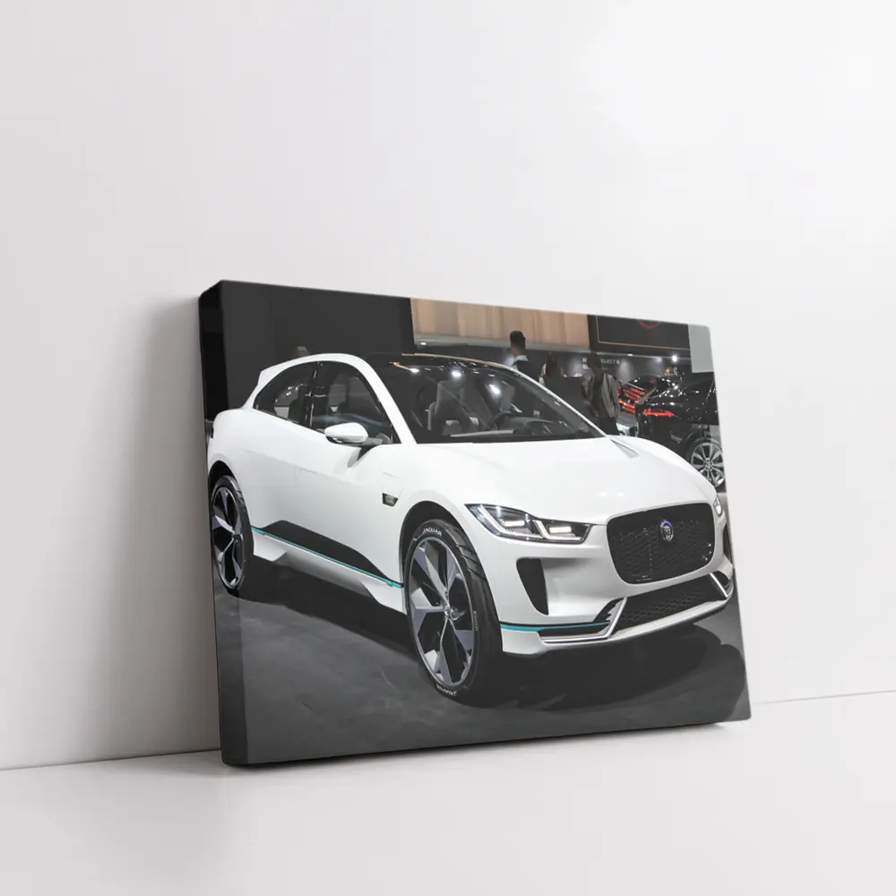 Jaguar I-Pace White Electric SUV Auto Show – Wall Art
