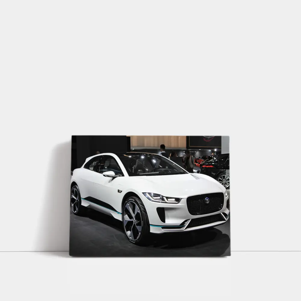 Jaguar I-Pace White Electric SUV Auto Show – Wall Art
