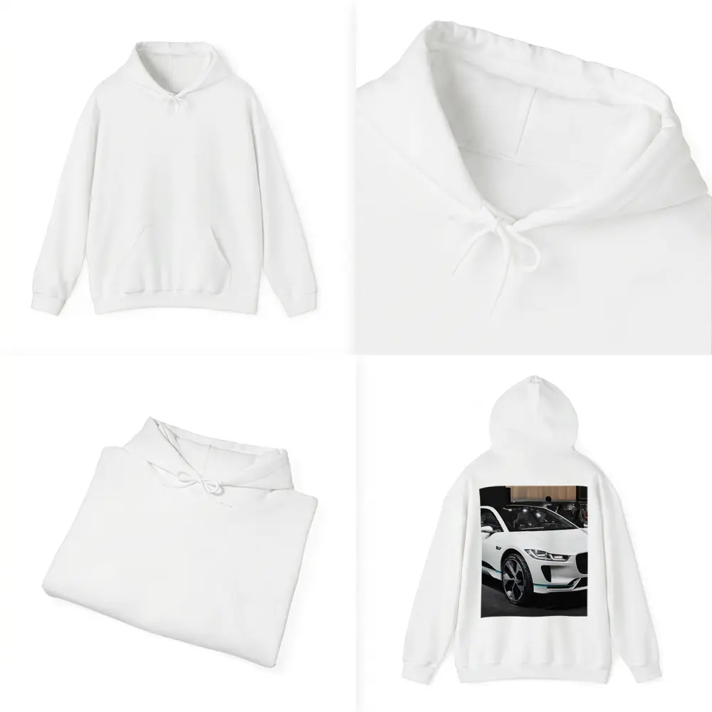 Jaguar I-Pace White Electric SUV Auto Show – Hoodies