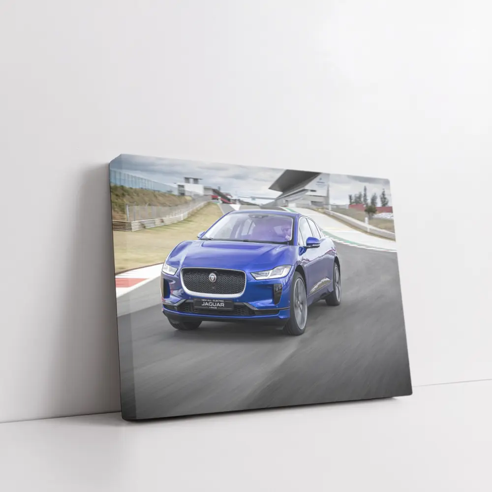 Jaguar I-Pace Blue Electric SUV Racing Track – Wall Art