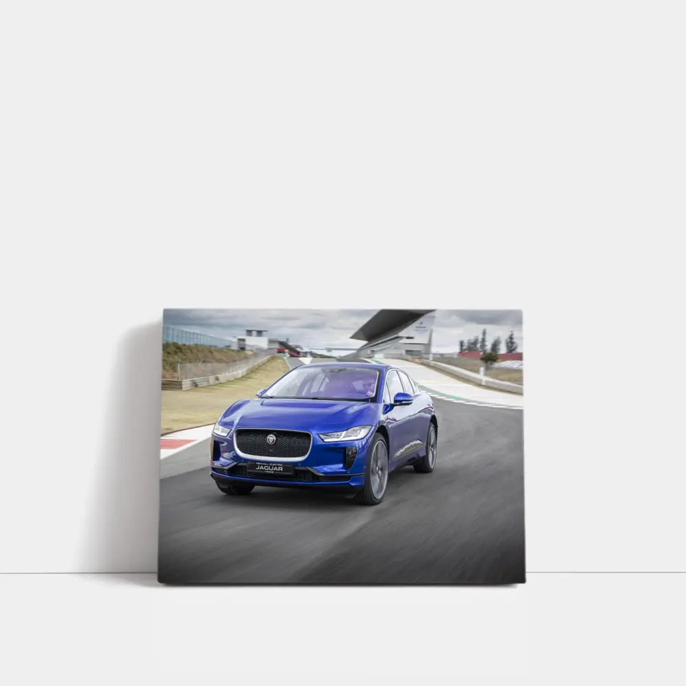 Jaguar I-Pace Blue Electric SUV Racing Track – Wall Art