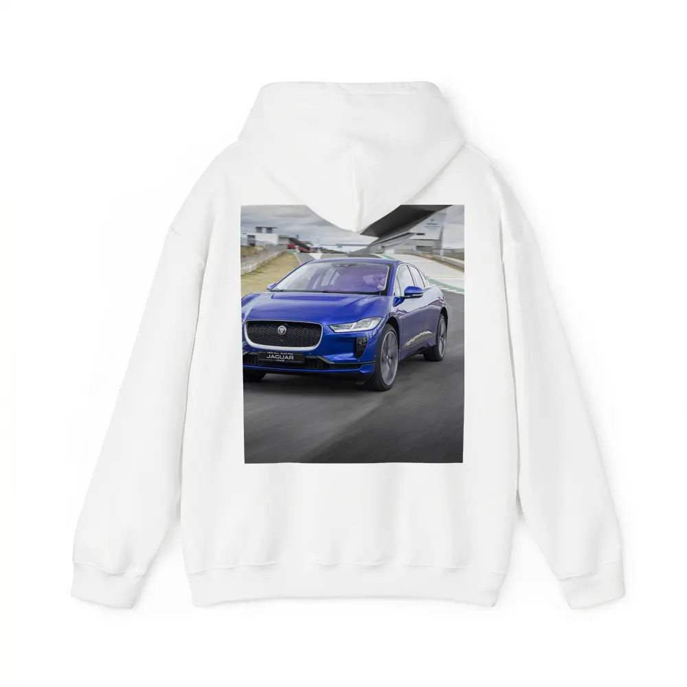 Jaguar I-Pace Blue Electric SUV Racing Track – Hoodies