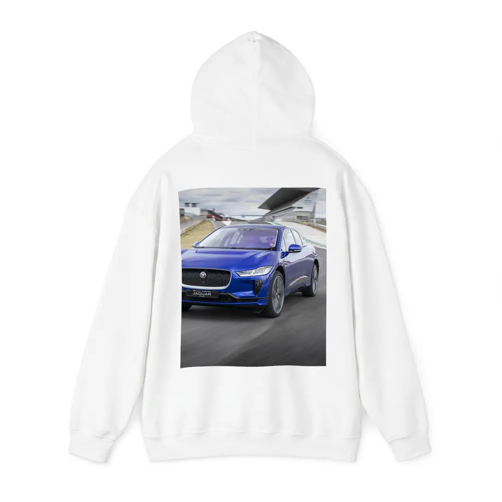 Jaguar I-Pace Blue Electric SUV Racing Track – Hoodies