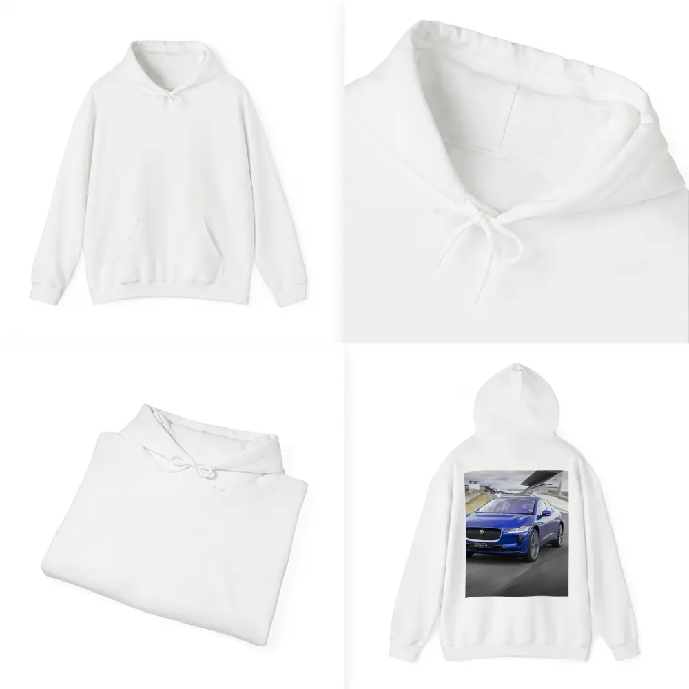 Jaguar I-Pace Blue Electric SUV Racing Track – Hoodies