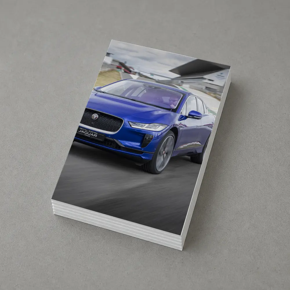 Jaguar I-Pace Blue Electric SUV Racing Track – Postcards