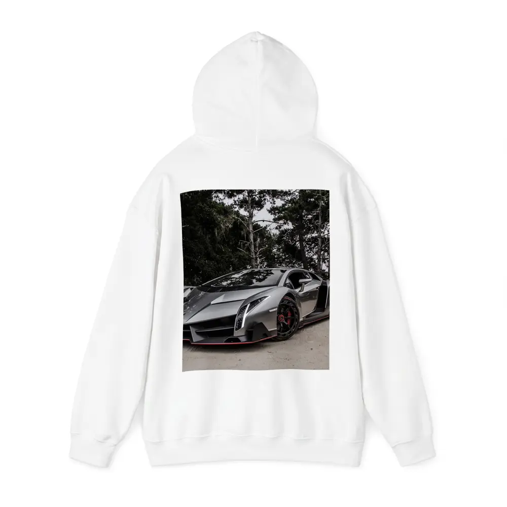 Lamborghini Veneno Gray Supercar Forest Road – Hoodies