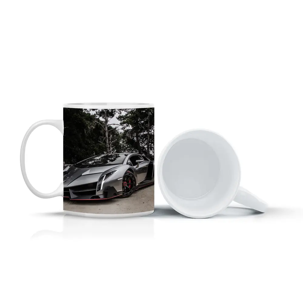 Lamborghini Veneno Gray Supercar Forest Road – Mugs