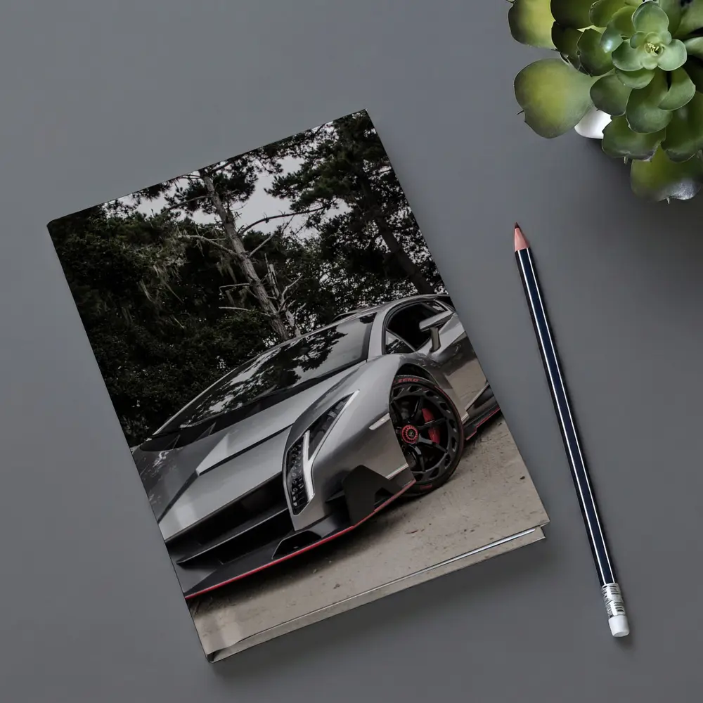 Lamborghini Veneno Gray Supercar Forest Road – Notebooks