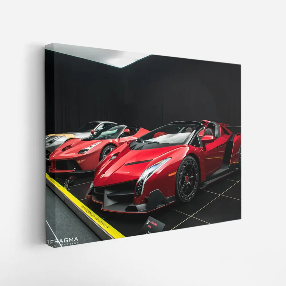 Lamborghini Veneno Roadster Red Showroom Display – Wall Art