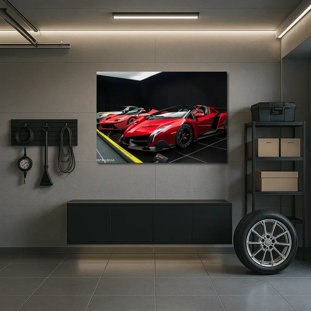 Lamborghini Veneno Roadster Red Showroom Display – Wall Art