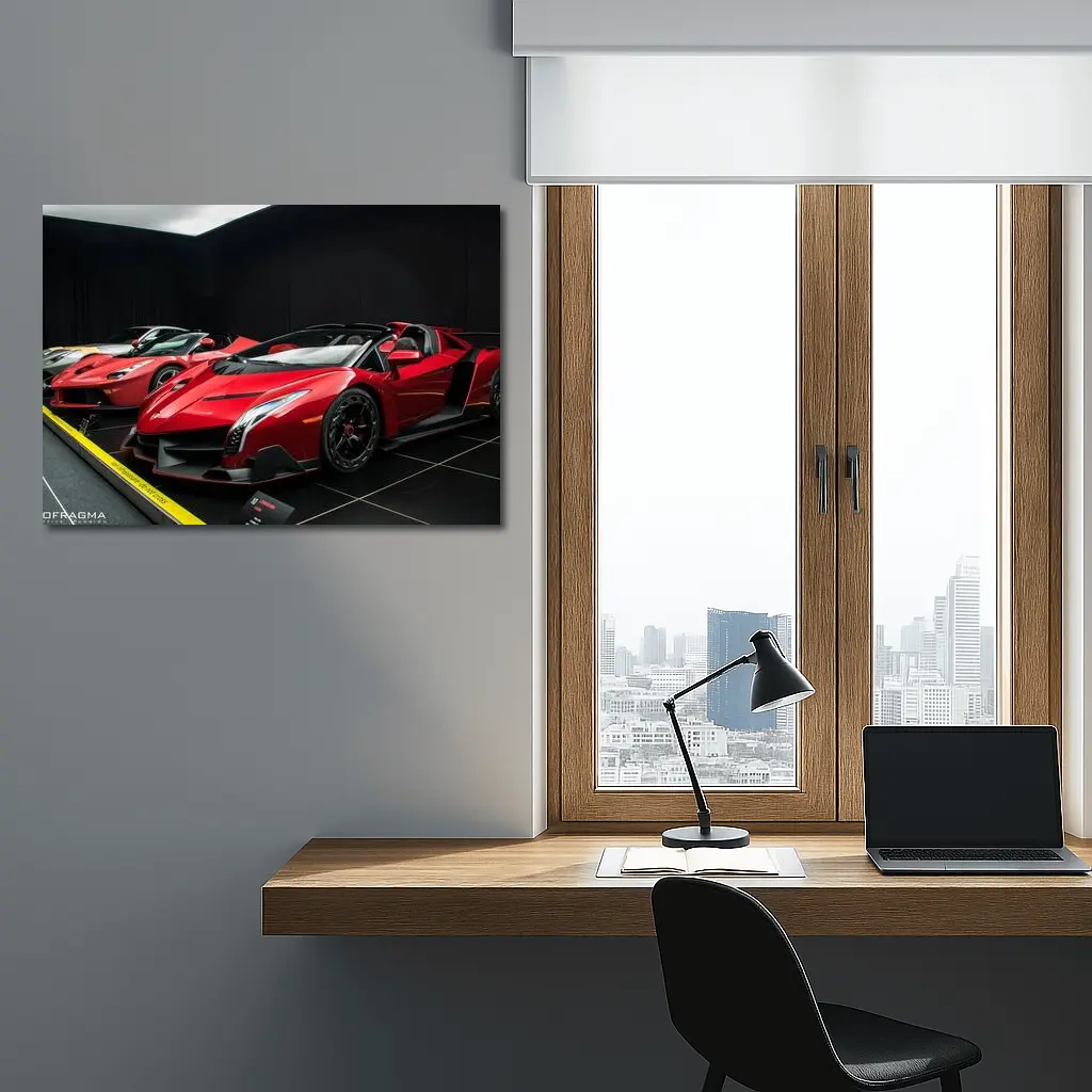 Lamborghini Veneno Roadster Red Showroom Display – Wall Art