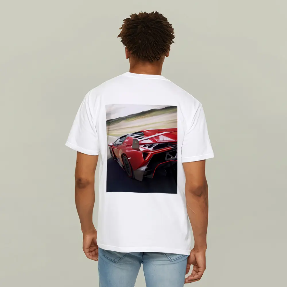 Lamborghini Veneno Roadster Red Highway Speed – T-Shirts