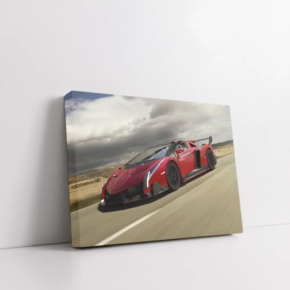 Lamborghini Veneno Red Racing On Track – Wall Art