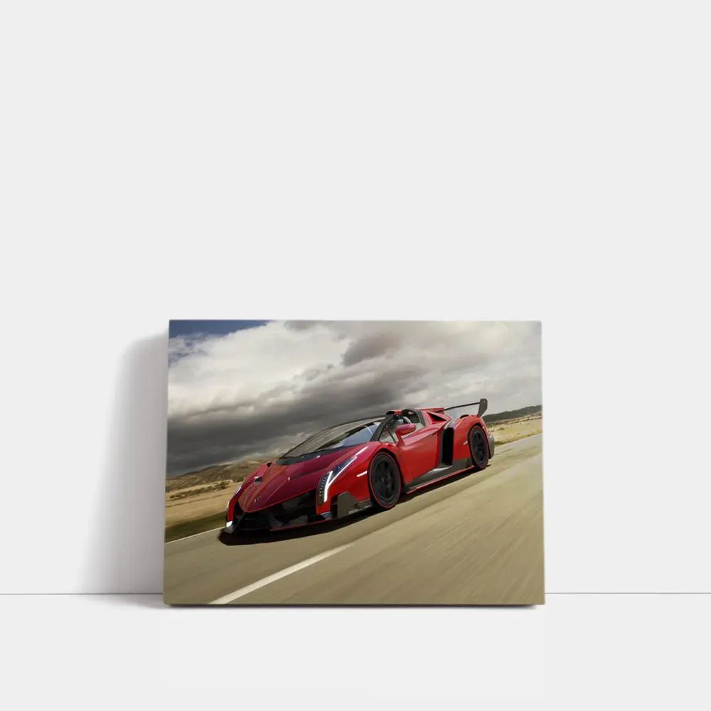 Lamborghini Veneno Red Racing On Track – Wall Art