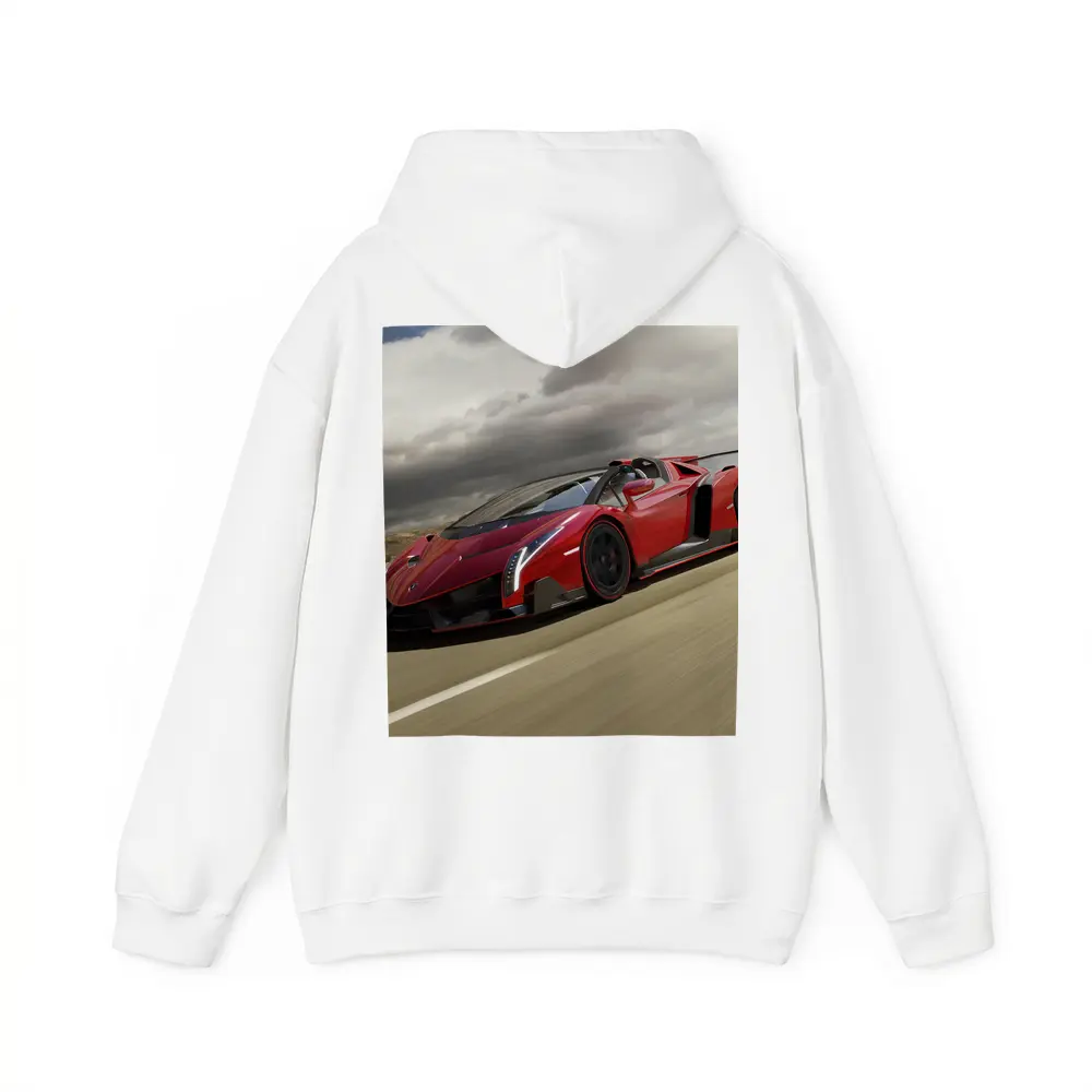 Lamborghini Veneno Red Racing On Track – Hoodies