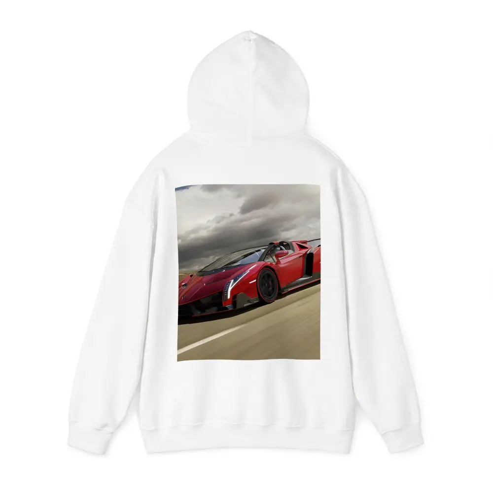 Lamborghini Veneno Red Racing On Track – Hoodies