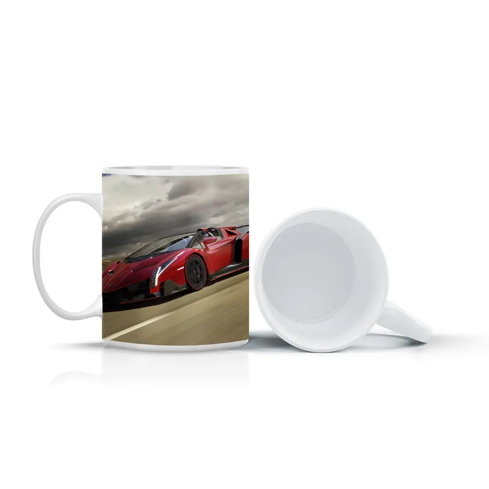 Lamborghini Veneno Red Racing On Track – Mugs