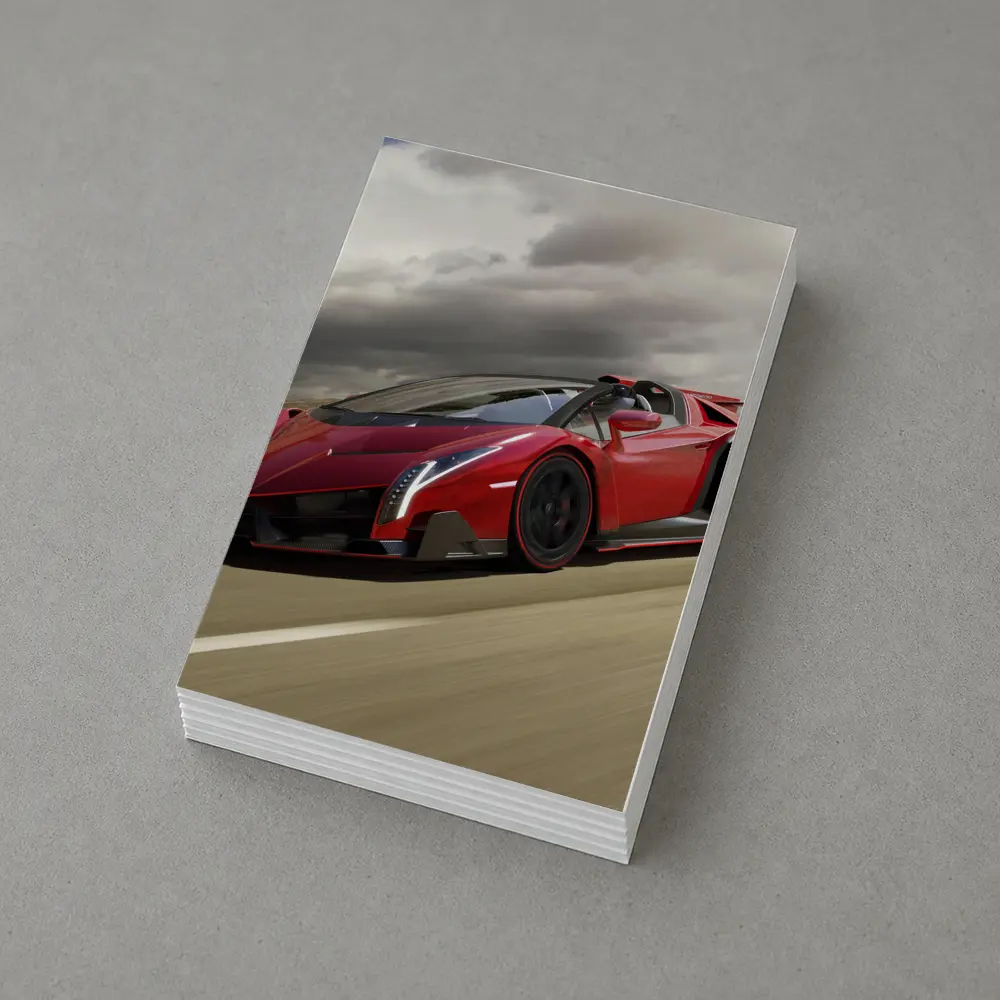 Lamborghini Veneno Red Racing On Track – Postcards
