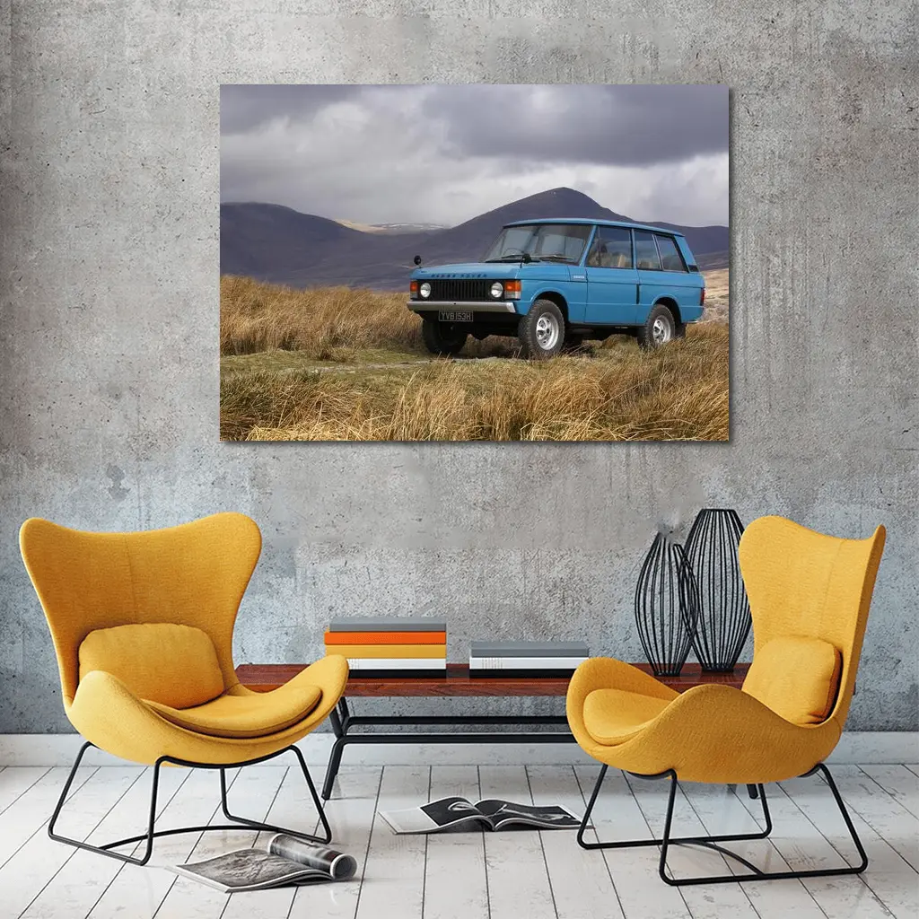 Classic Range Rover Blue Scottish Highlands – Wall Art