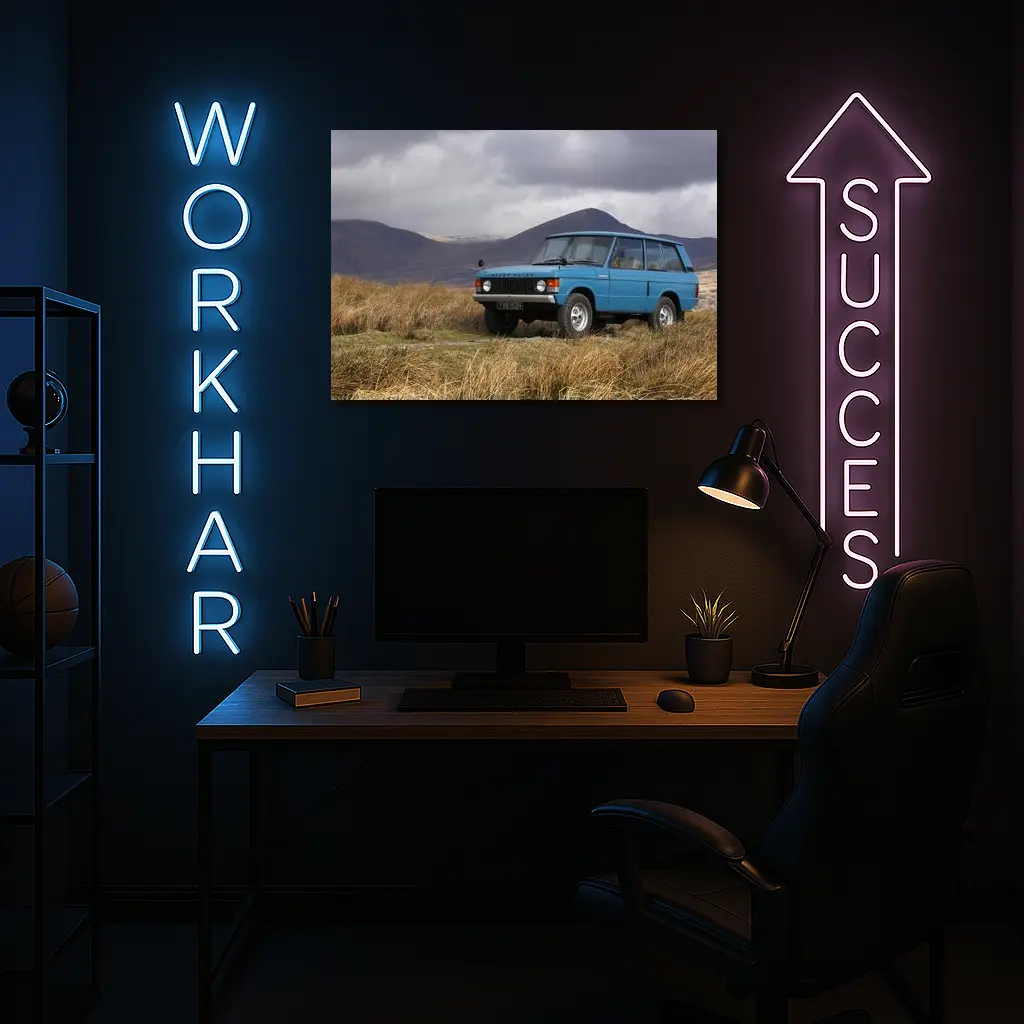 Classic Range Rover Blue Scottish Highlands – Wall Art