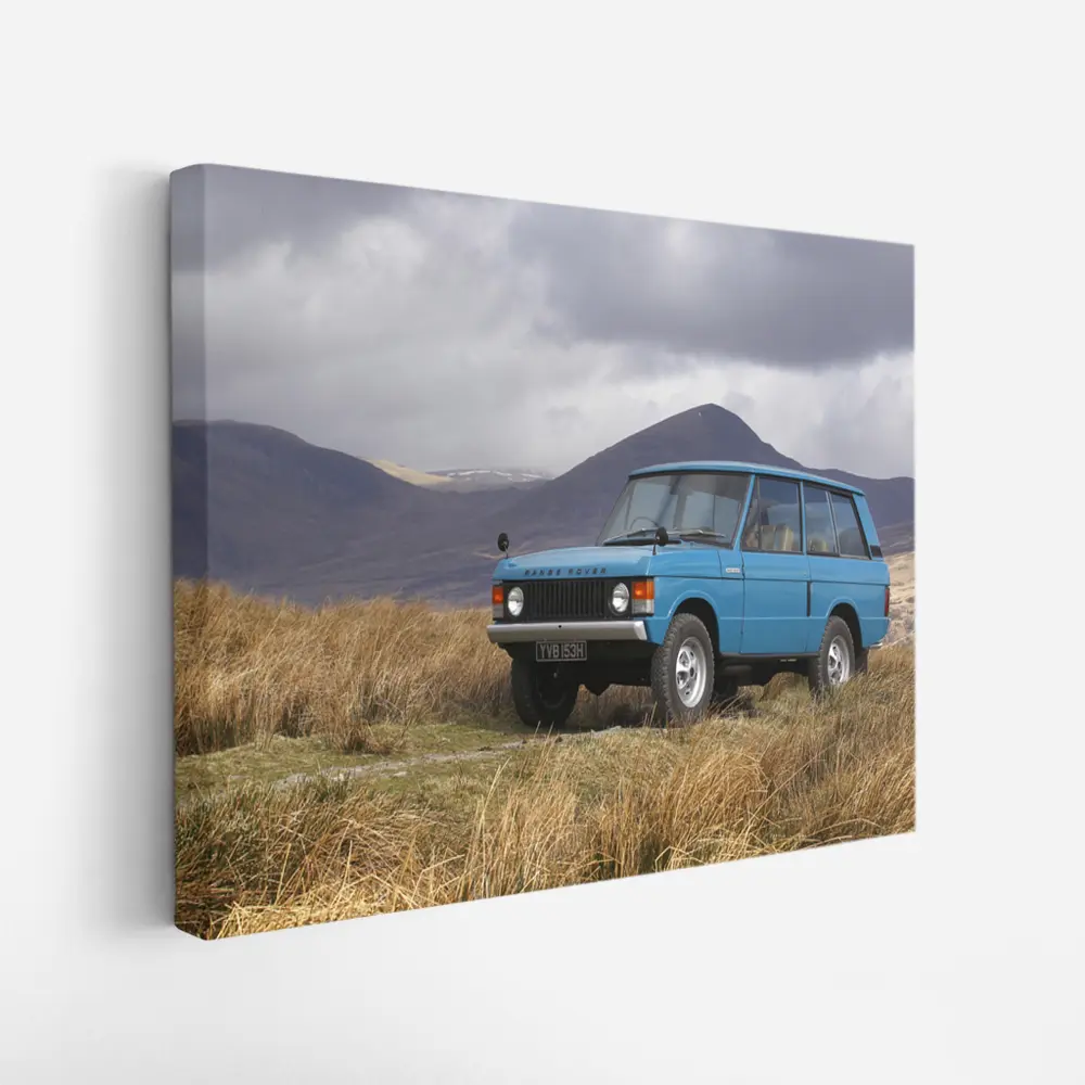 Classic Range Rover Blue Scottish Highlands – Wall Art