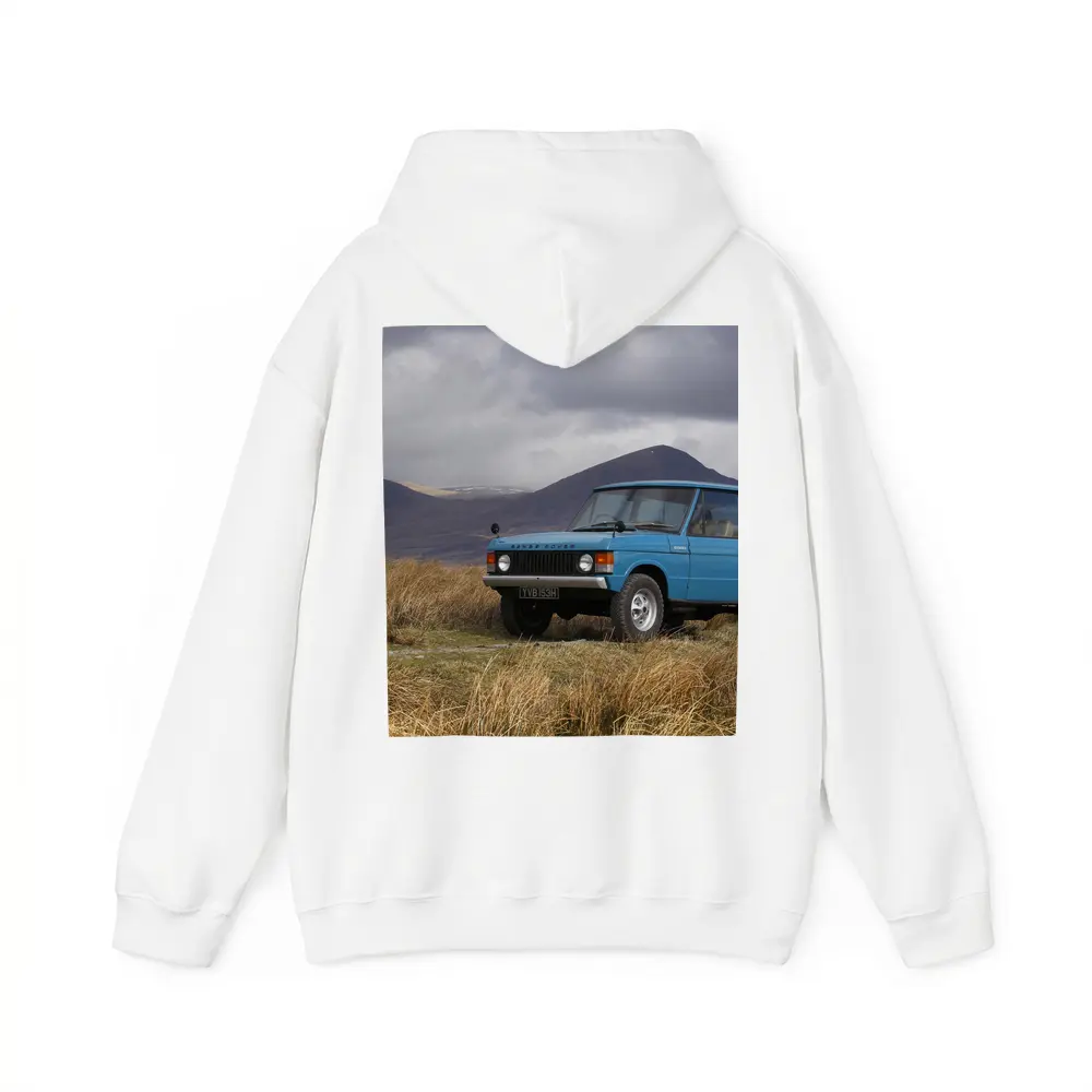 Classic Range Rover Blue Scottish Highlands – Hoodies