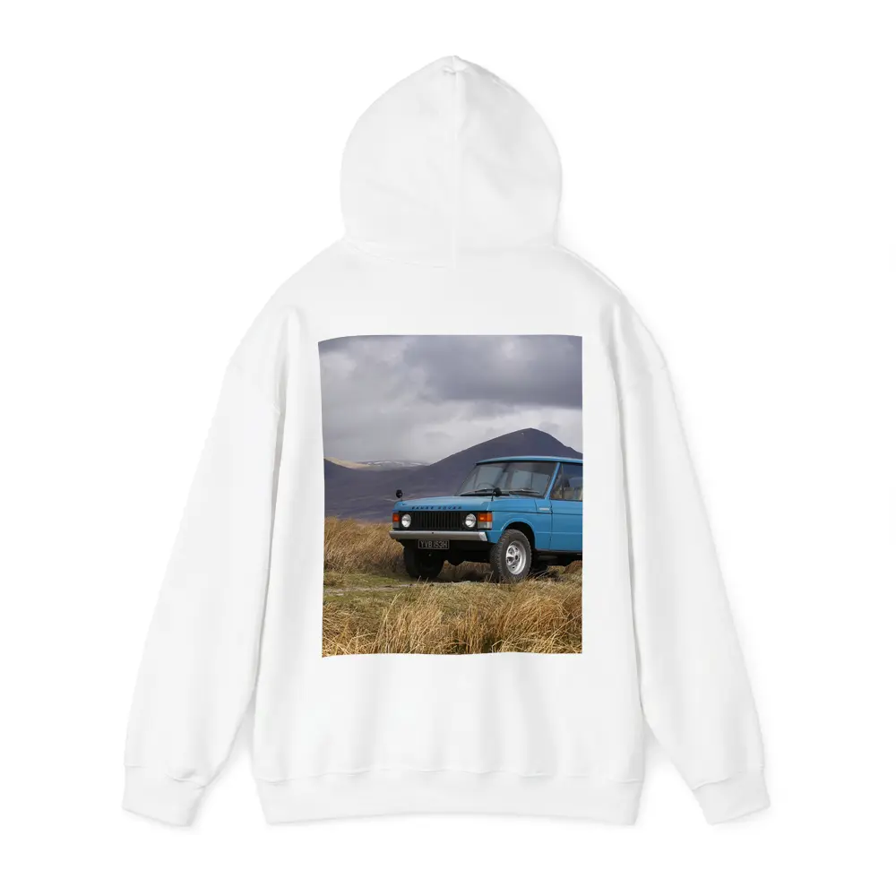 Classic Range Rover Blue Scottish Highlands – Hoodies