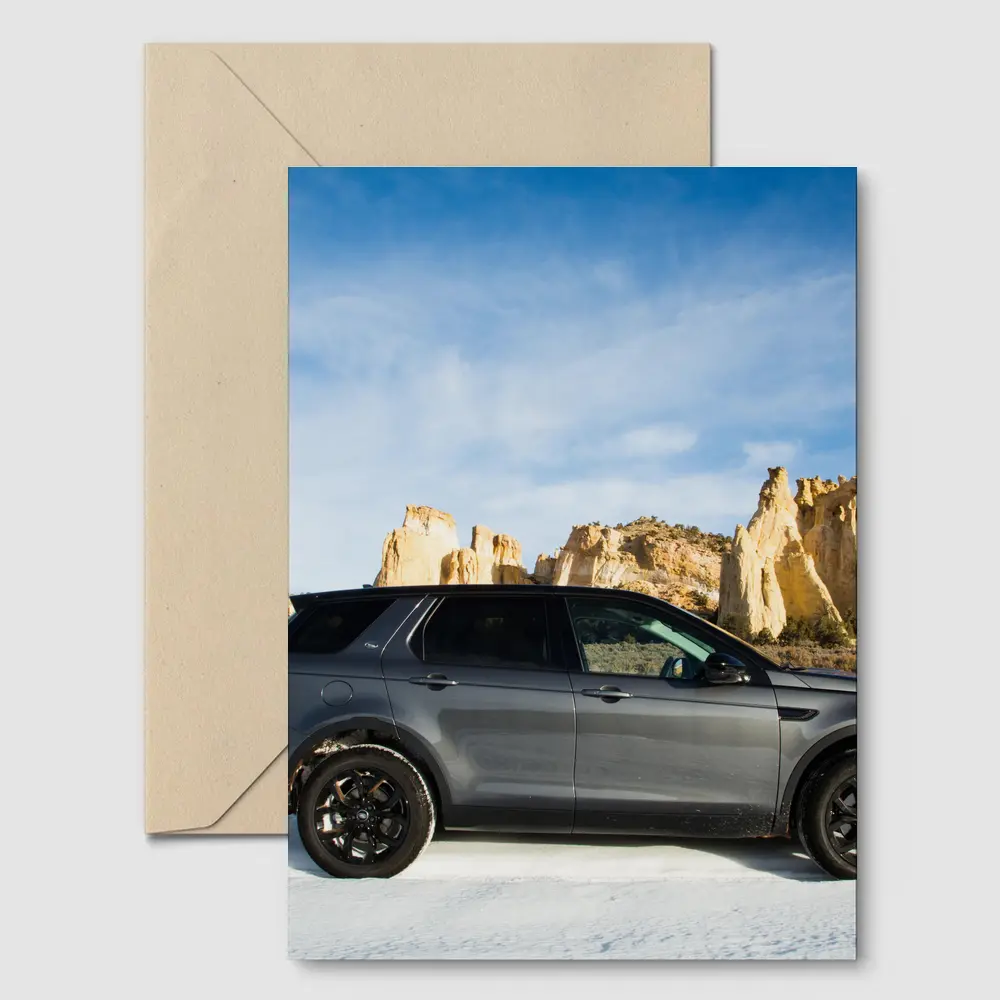 Land Rover Discovery Sport Snow Desert Rocks – Postcards