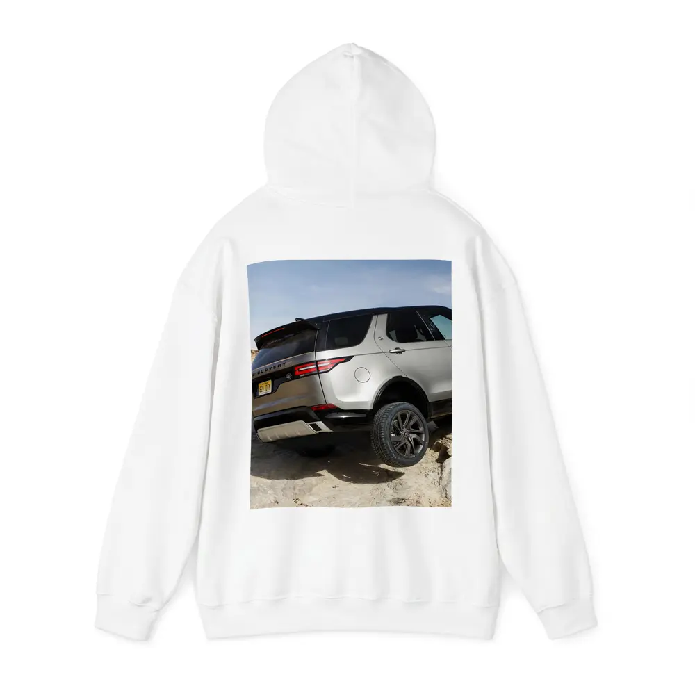Land Rover Discovery SUV on Rocky Terrain – Hoodies