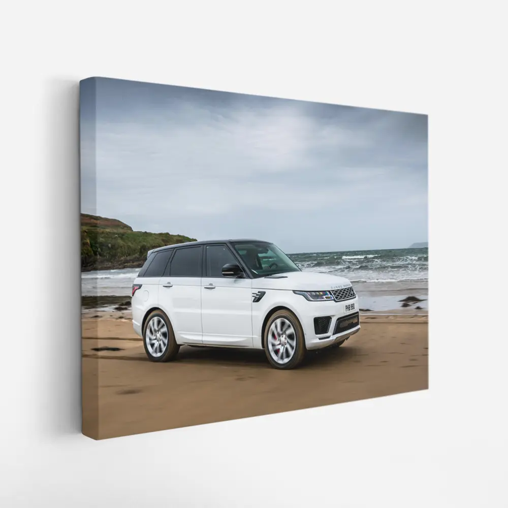Land Rover Range Rover Sport White Beach Drive – Wall Art