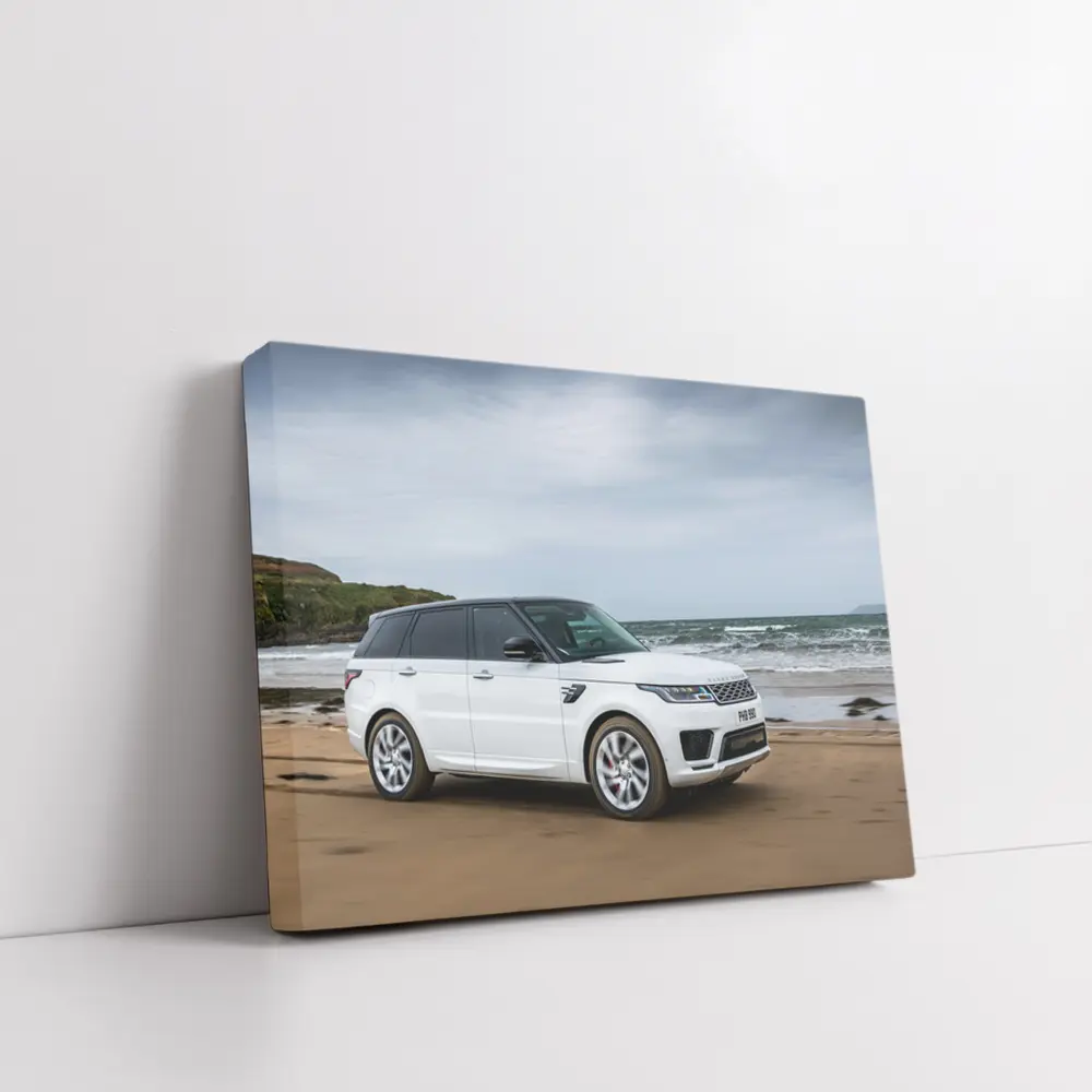 Land Rover Range Rover Sport White Beach Drive – Wall Art