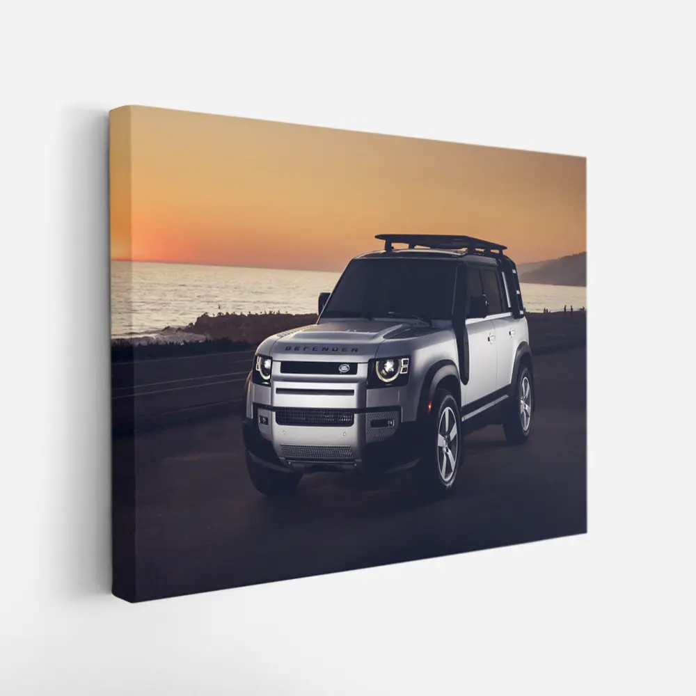 Land Rover Defender Coastal Sunset Drive – Wall Art