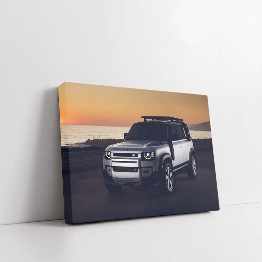 Land Rover Defender Coastal Sunset Drive – Wall Art