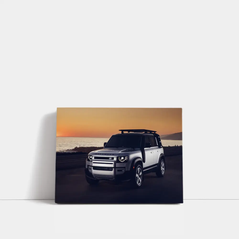 Land Rover Defender Coastal Sunset Drive – Wall Art