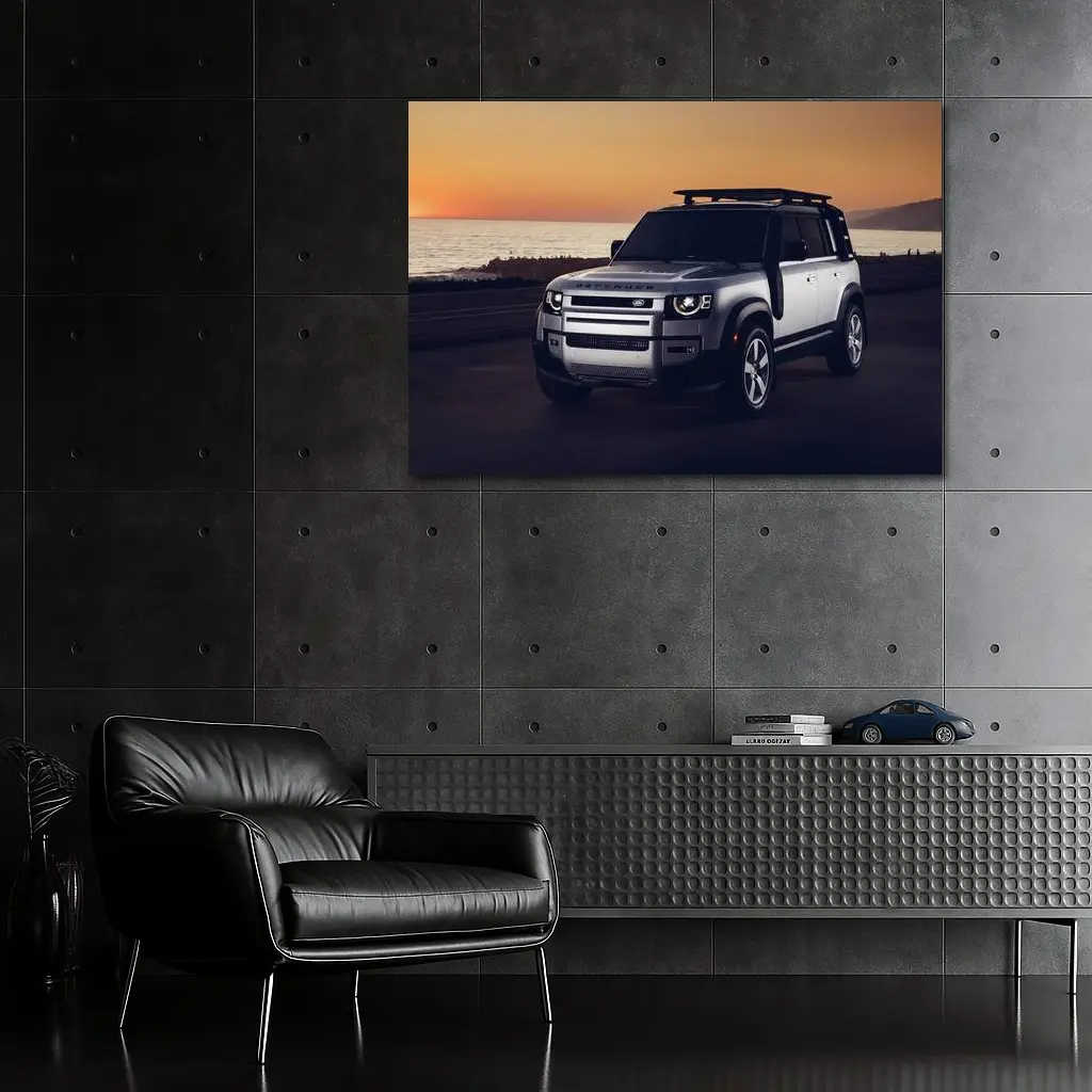Land Rover Defender Coastal Sunset Drive – Wall Art