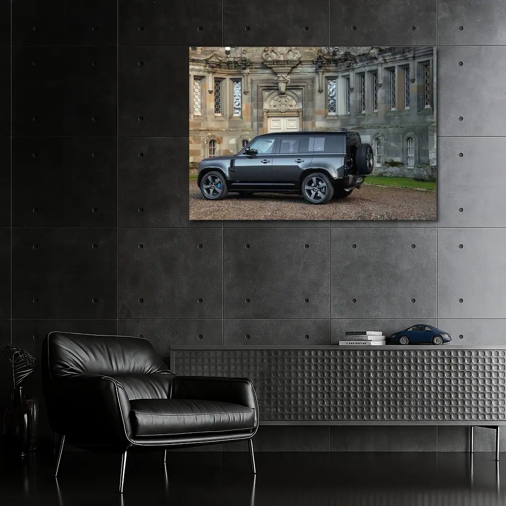 Land Rover Defender V8 Historic Manor Building – Wall Art