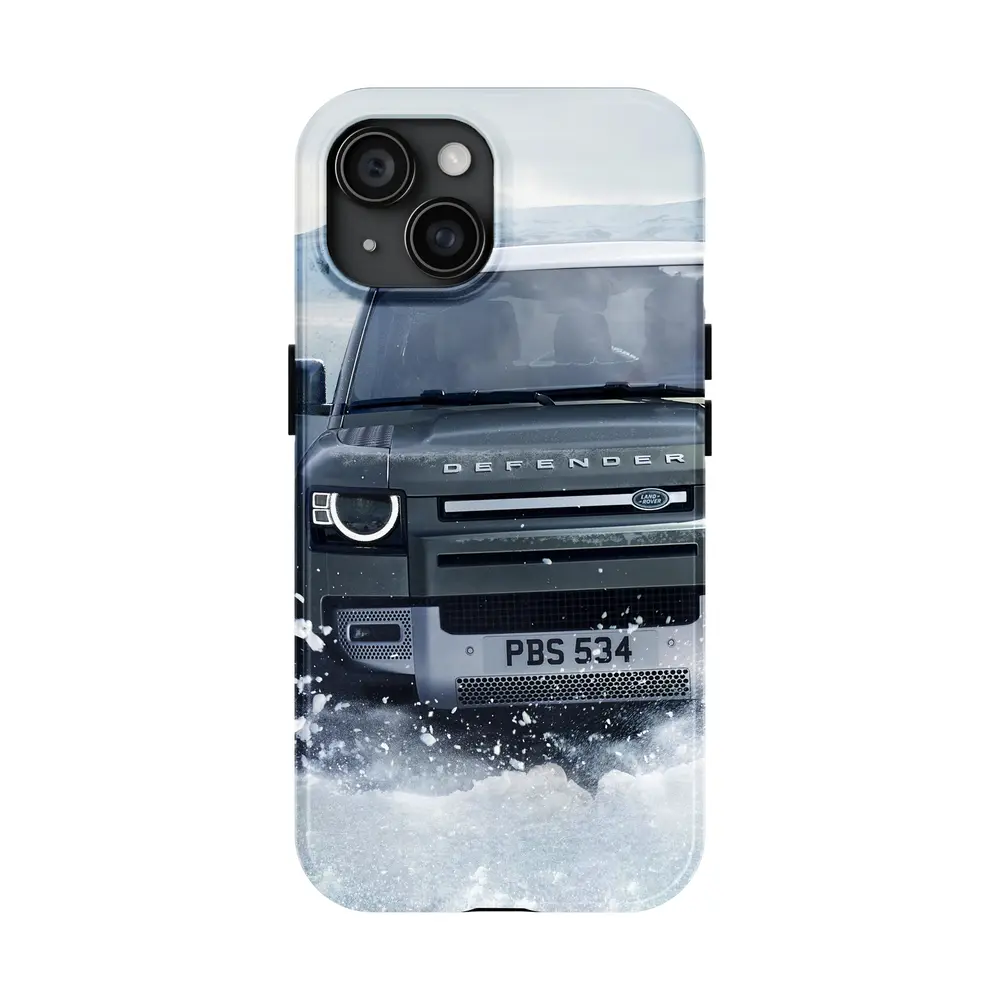 Land Rover Defender Charging Through Snow Landscape – Cases