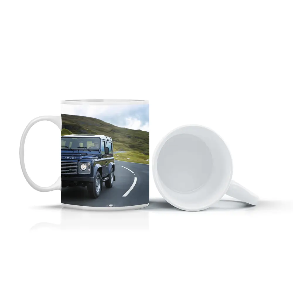Land Rover Defender Rolling Through Highland Roads – Mugs