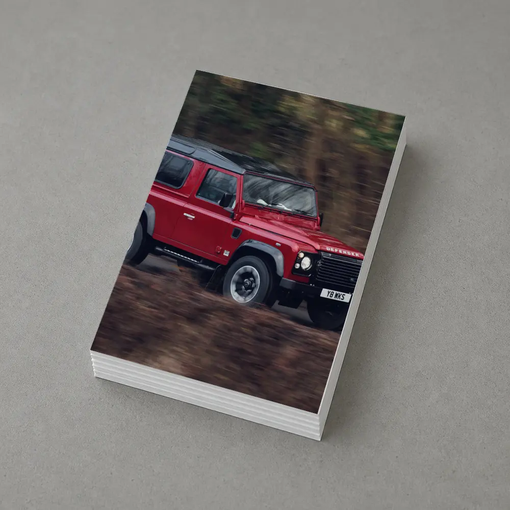 Land Rover Defender Red Forest Road Drive – Postcards