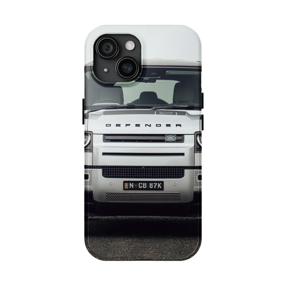 Land Rover Defender Front View Road Background – Cases