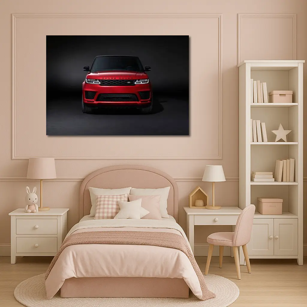 Red Range Rover Sport Dark Studio Background – Wall Art