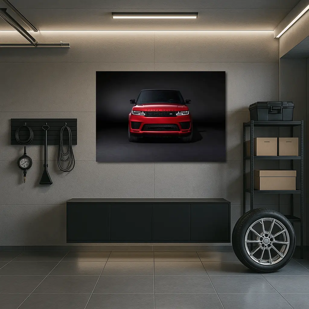 Red Range Rover Sport Dark Studio Background – Wall Art